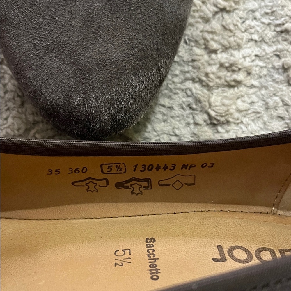 Gabor Charcoal Gray Suede Rounded Toe 1.75” Wedge Heels 5.5 - Picture 2 of 6